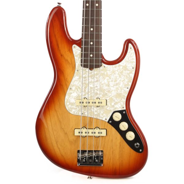 Fender American Professional Jazz Bass Limited Edition Lightweight Ash Sienna Sunburst For Cheap