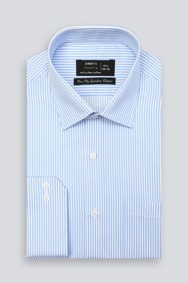 Blue Bengal Stripes Formal Shirt Online Sale