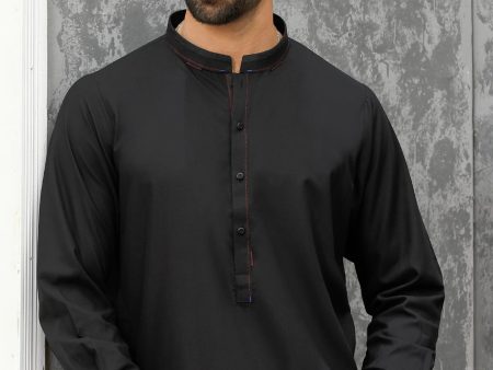 Black Wash & Wear Shalwar Kameez Hot on Sale