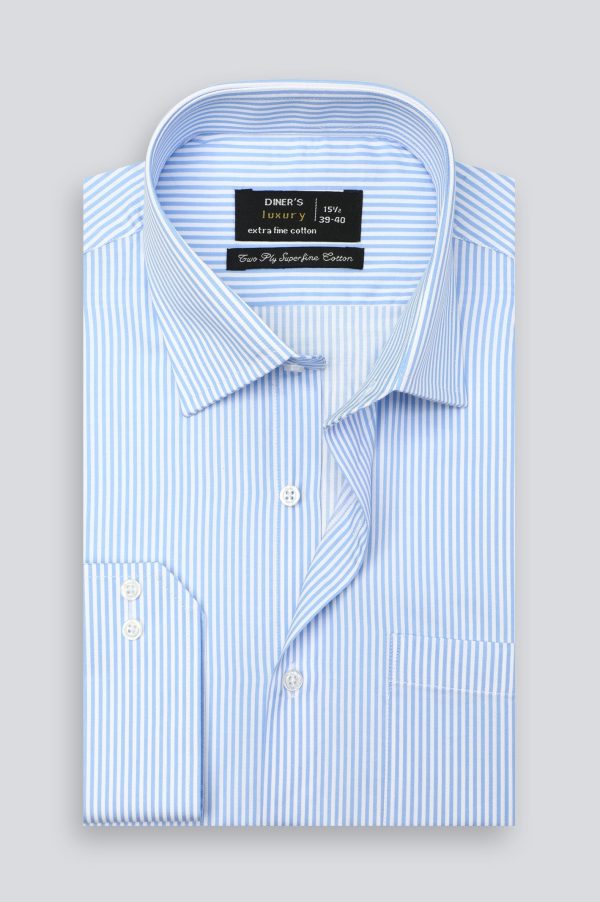 Blue Bengal Stripes Formal Shirt Online Sale