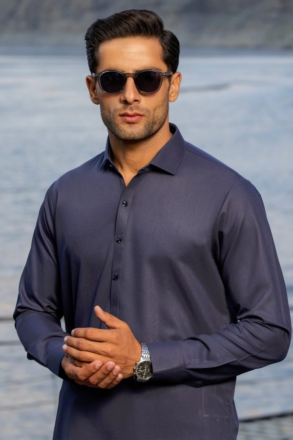 Dark Blue Shalwar Kameez For Cheap