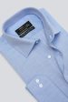 Blue Twill Textured Formal Shirt Online Hot Sale