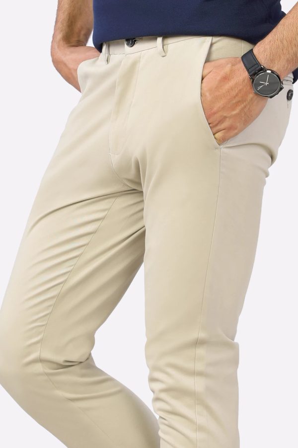 Stone Slim Fit Cotton Chino For Sale