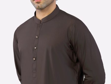 Dark Brown Wash & Wear Shalwar Kameez Cheap