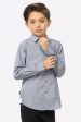 Dark Grey Polka Dots Printed Boys Shirt on Sale