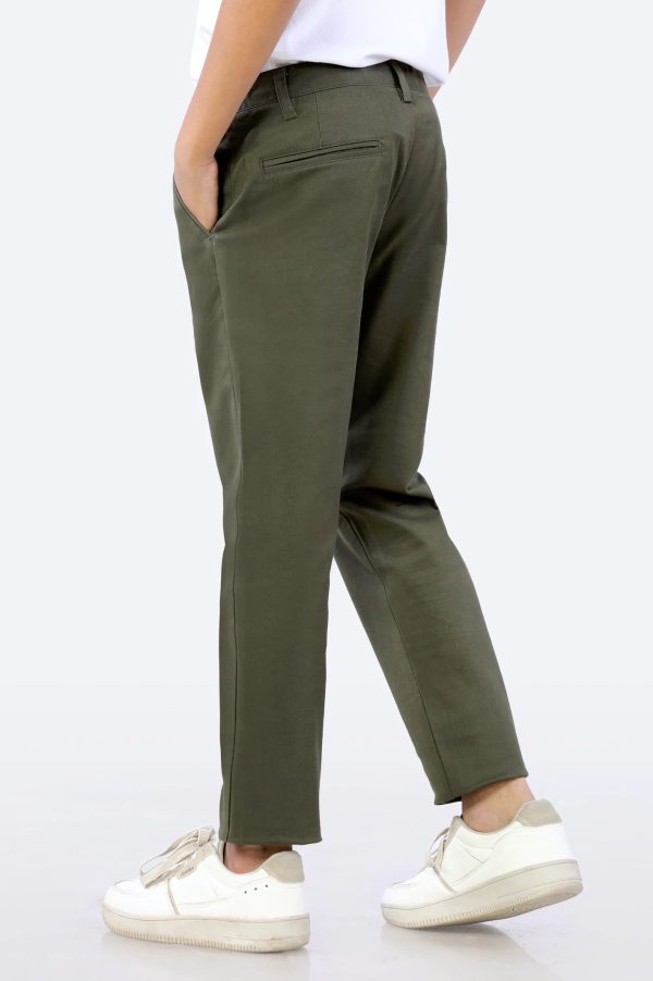 Olive Relaxed Fit Cotton Chino Online now