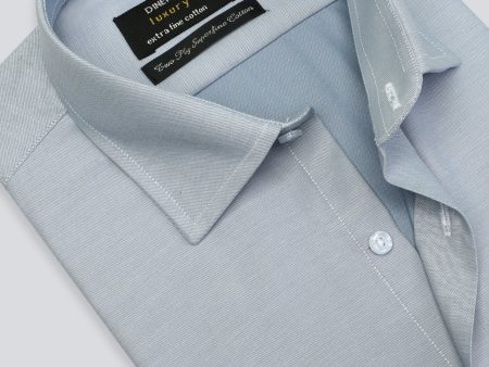 Light Grey Pinpoint Textured Formal Shirt Hot on Sale