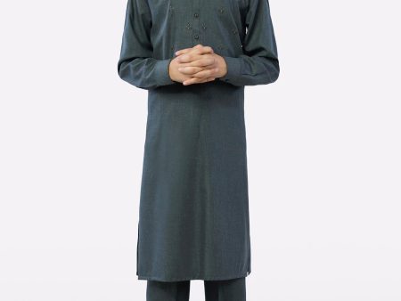 Dark Green Boys Kurta Pajama Discount