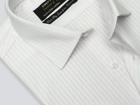 White Stripe Textured Formal Shirt Online Hot Sale