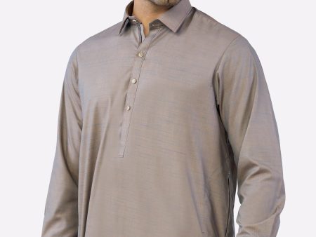 Brown Wash & Wear Shalwar Kameez For Discount