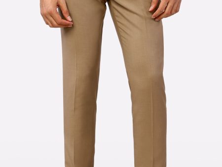 Camel Slim Fit Formal Trouser on Sale