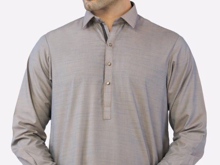 Light Brown Wash & Wear Shalwar Kameez on Sale