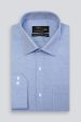 Blue Twill Textured Formal Shirt Online Hot Sale