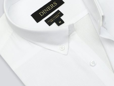 White Textured Casual Shirt Online Sale