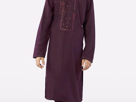 Dark Purple Boys Kurta Shalwar Hot on Sale