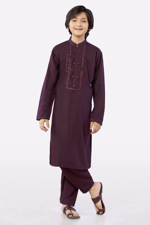 Dark Purple Boys Kurta Shalwar Hot on Sale