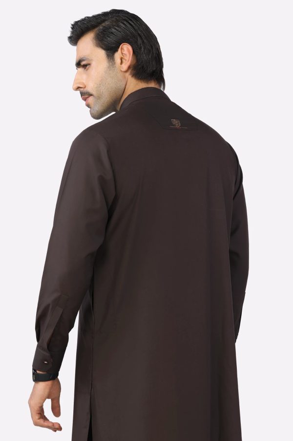 Dark Brown Wash & Wear Shalwar Kameez Cheap