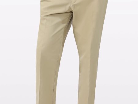 Beige Cotton Regular Fit Trouser For Cheap