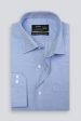 Blue Twill Textured Formal Shirt Online Hot Sale