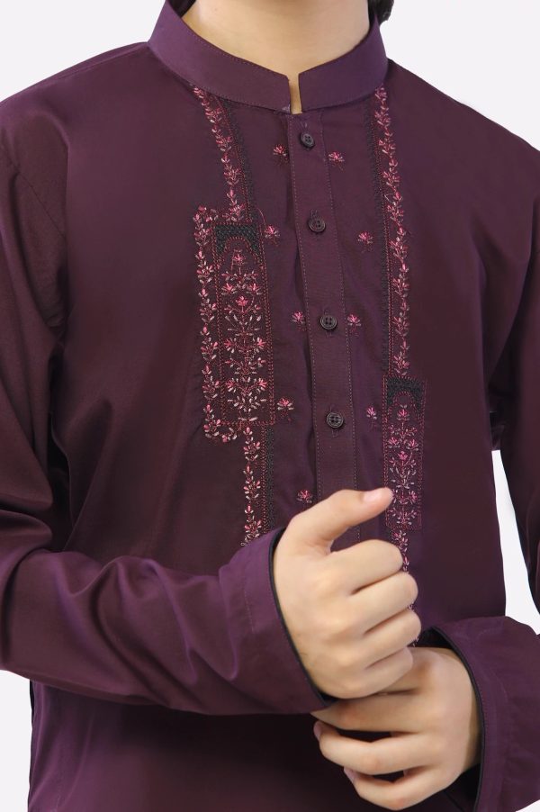 Dark Purple Boys Kurta Shalwar Hot on Sale