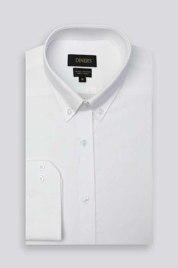 White Dobby Casual Shirt Online Sale