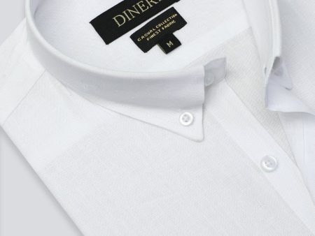 White Dobby Casual Shirt For Cheap