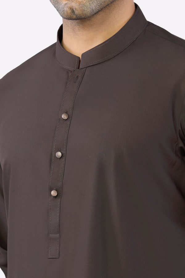 Dark Brown Wash & Wear Shalwar Kameez Cheap