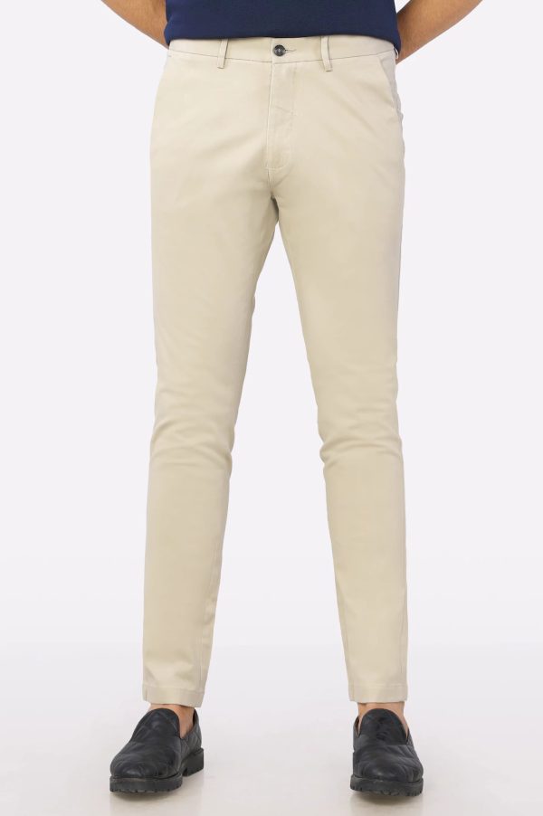 Stone Slim Fit Cotton Chino For Sale