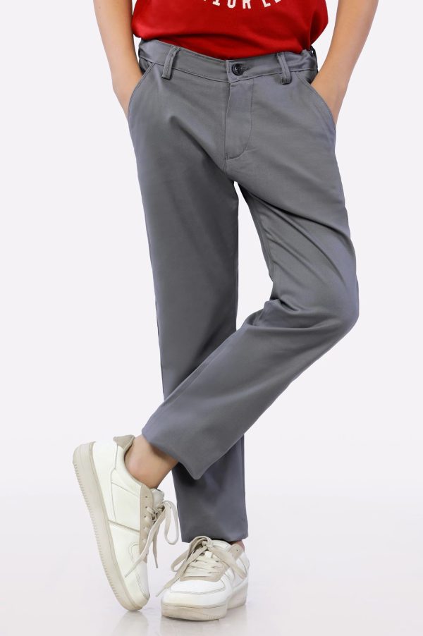 Grey Relaxed Fit Cotton Chino Online