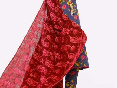 Maroon Embroidered Ladies Shawl Online now