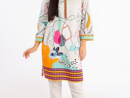 Grey Printed Teens Kurti Online now