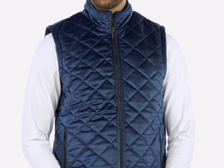 Navy Blue Quilted Puffer Vest for Mens Online