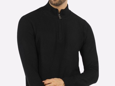 Black Quarter Zip Gents Sweater For Sale