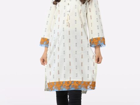 Ivory Printed Teens Kurti Supply