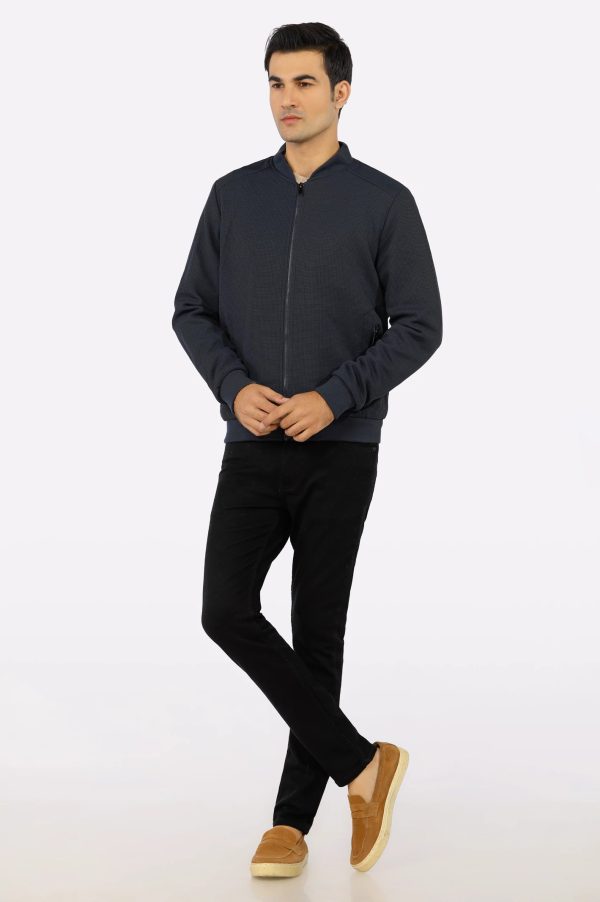 Navy Blue Prestige Knit Jacket Online Hot Sale