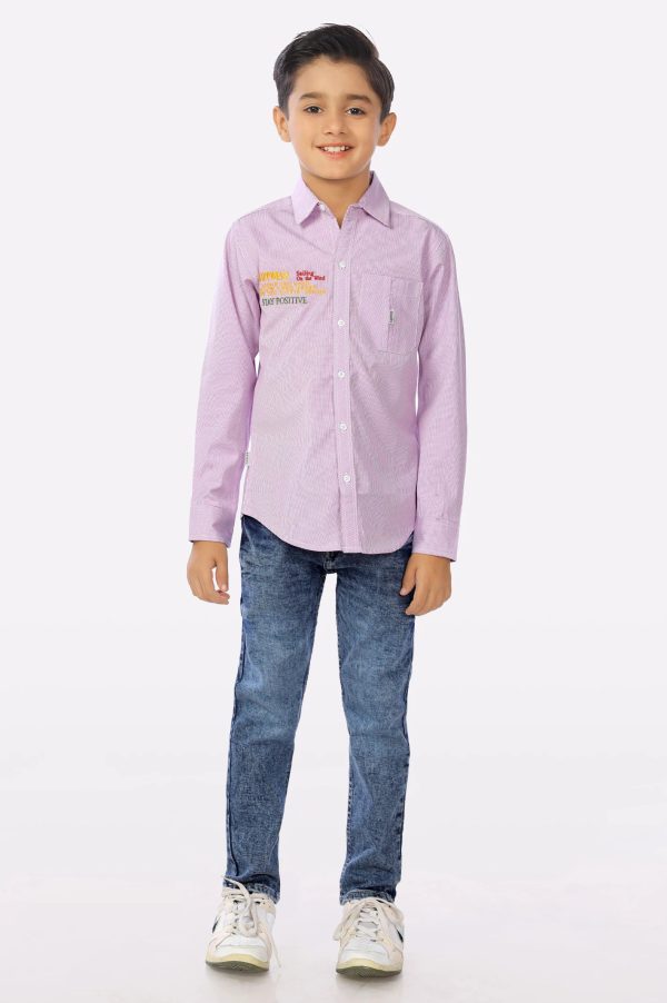 Dark Pink Minicheck Boys Shirt Online Sale