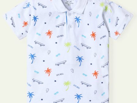 Graffiti Print Polo on Sale