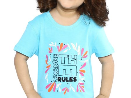 Girls T-Shirt In Aqua SKU: KGA-0254-AQUA Cheap