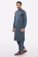 Dark Grey Shalwar Kameez with Waistcoat Discount