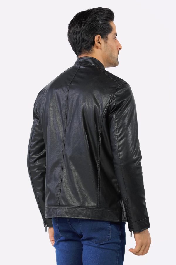 Mens Black Biker Leather Jacket For Cheap