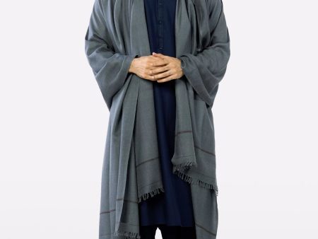 Men Dark Grey Shawl Cheap