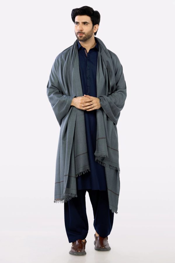 Men Dark Grey Shawl Cheap