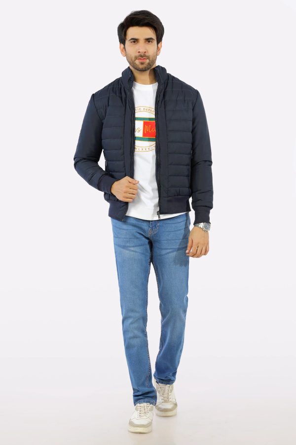 Navy Blue Puffer Jacket for Mens For Sale