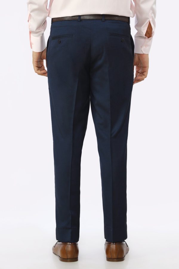 Royal Blue Wash & Wear Smart Fit Trouser Online now