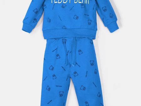 Blue Teddy Bear Printed Boys Combos For Cheap