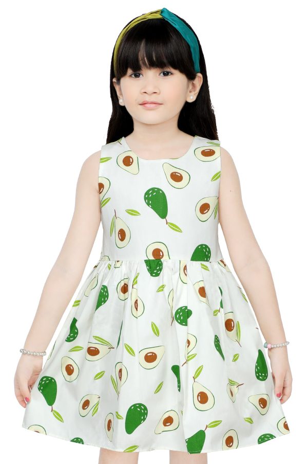 Girls Frock in White SKU: KGL-0338-WHITE For Discount