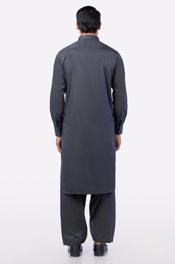 Dark Grey Cotton Shalwar Kameez Supply