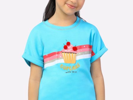 Cupcake Printed Girls T-Shirt For Sale