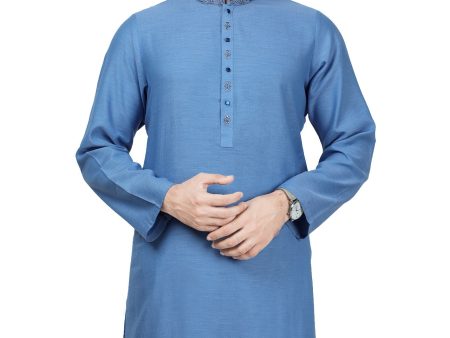 Men s Kurta in Blue SKU: EA2926-BLUE Online Hot Sale