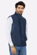 Navy Blue Sleeveless Men s Jacket on Sale